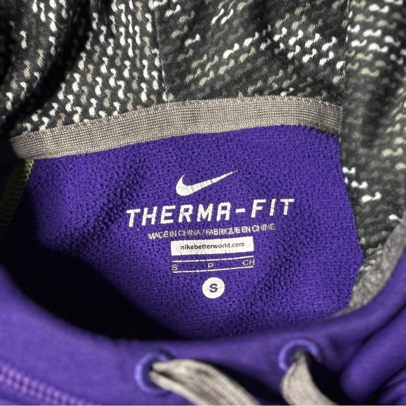 Nike Therma-Fit Purple and Gray Colorblock Sweater with Swoosh - Picture 5 of 8